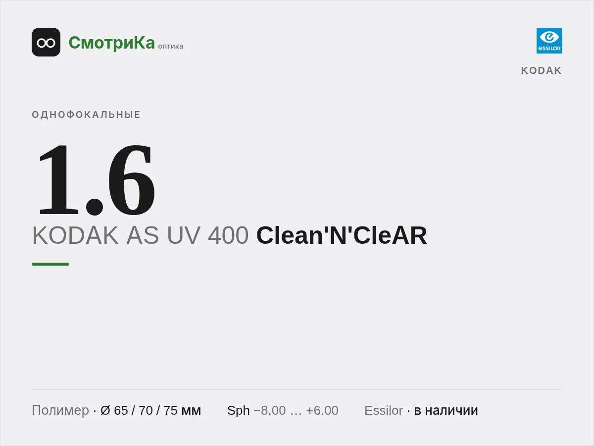 KODAK KODAK AS UV 400 Clean'N'CleAR — нейтральная заглушка