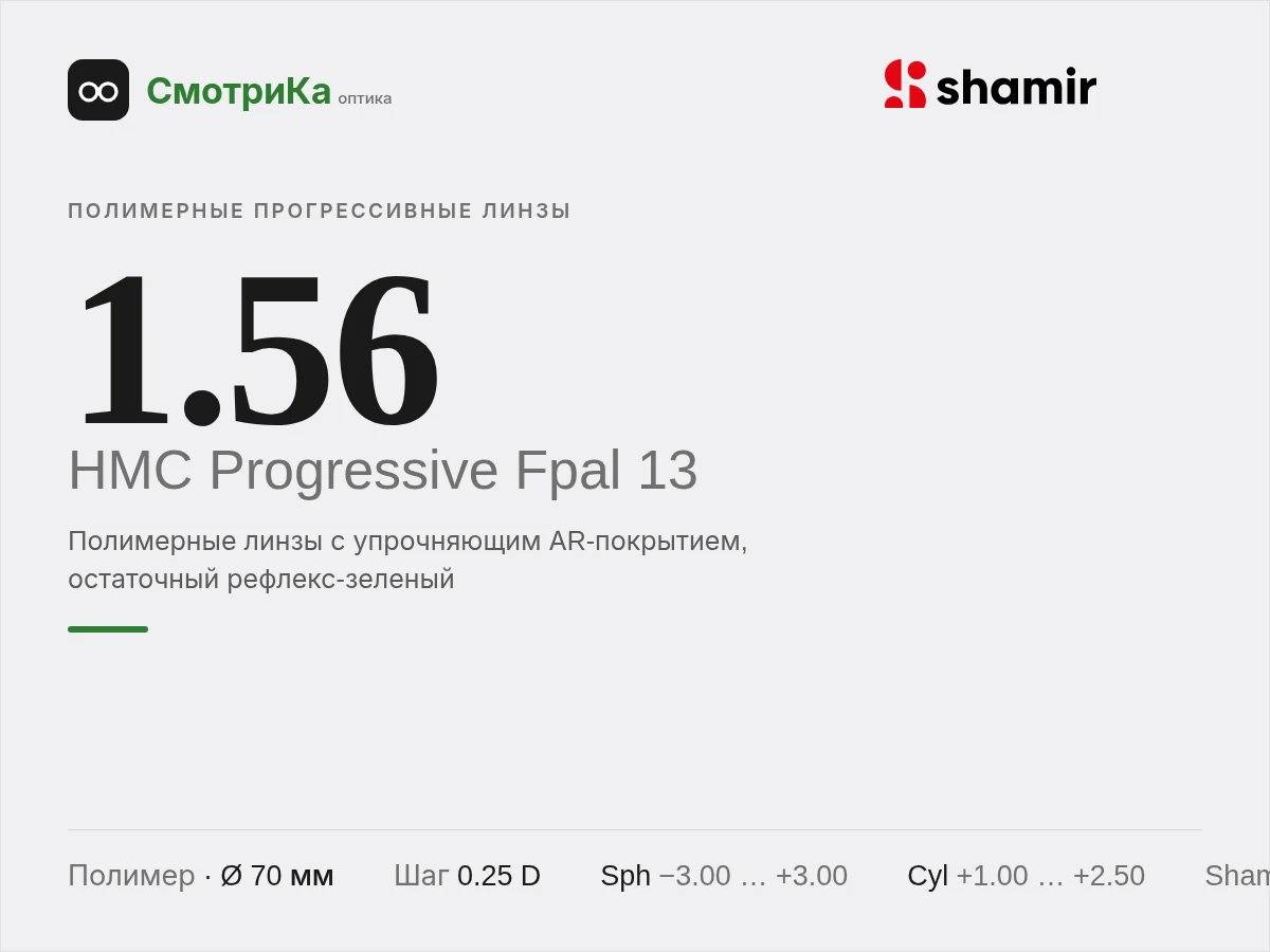Shamir Altolite 1.56 HMC Progressive Fpal 13 — нейтральная заглушка