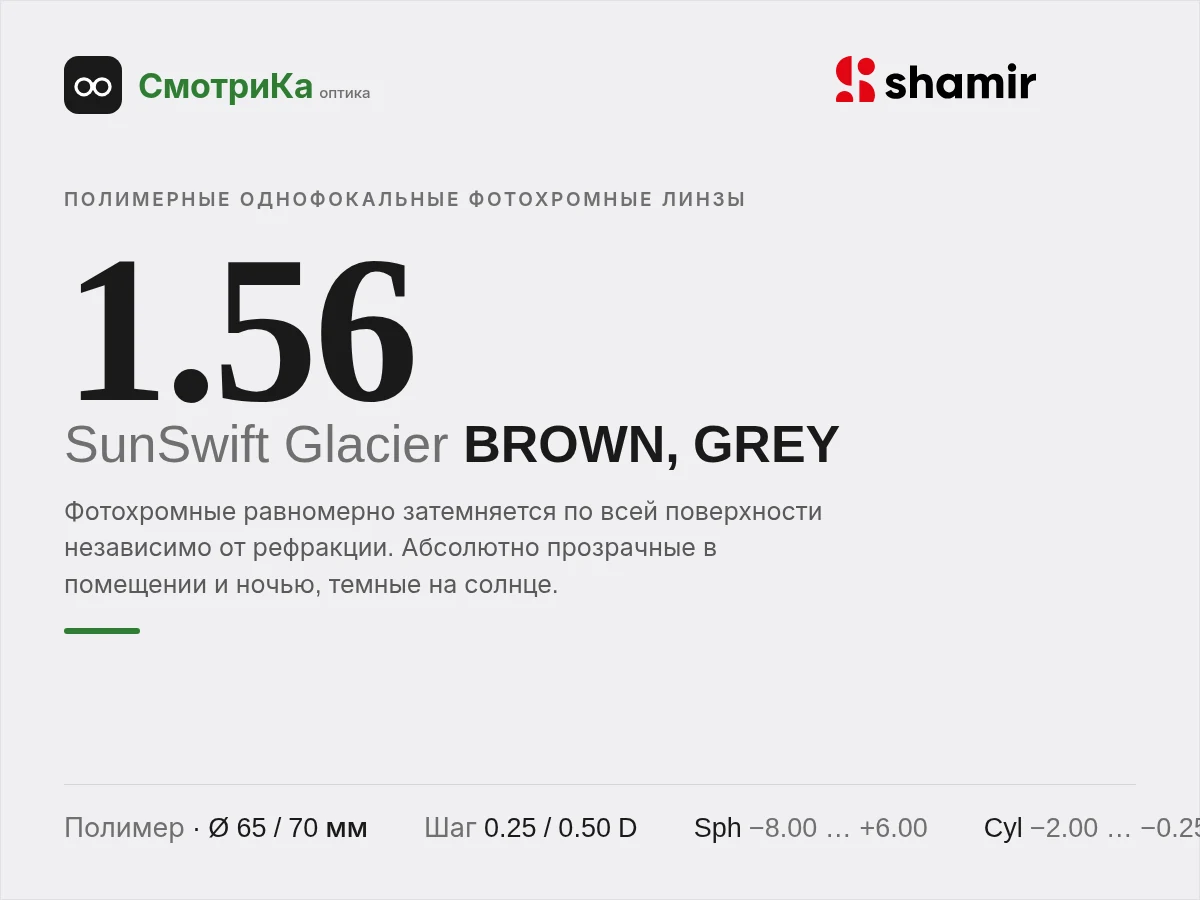 Shamir Altolite 1.56 SunSwift Glacier (BROWN, GREY) — нейтральная заглушка