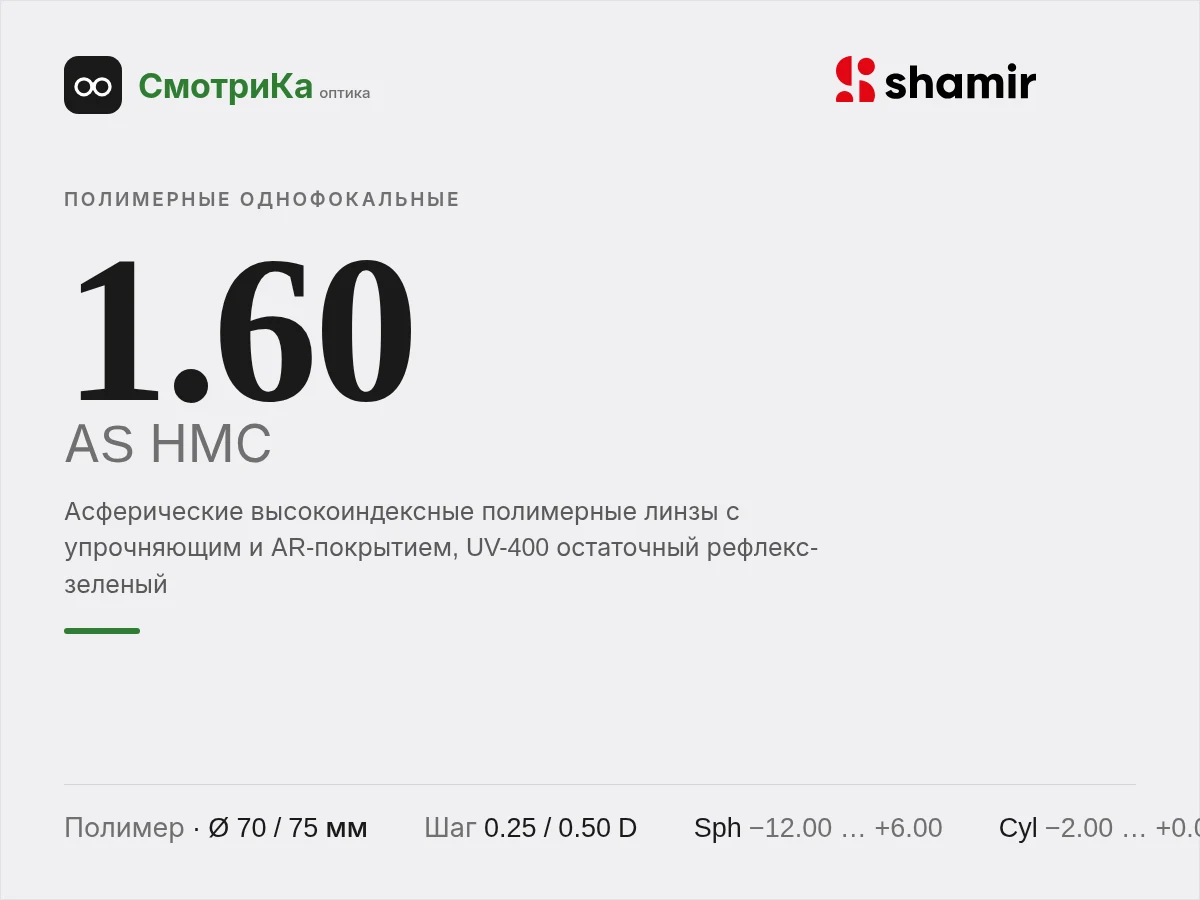 Shamir Altolite 1.60 AS НМС — нейтральная заглушка