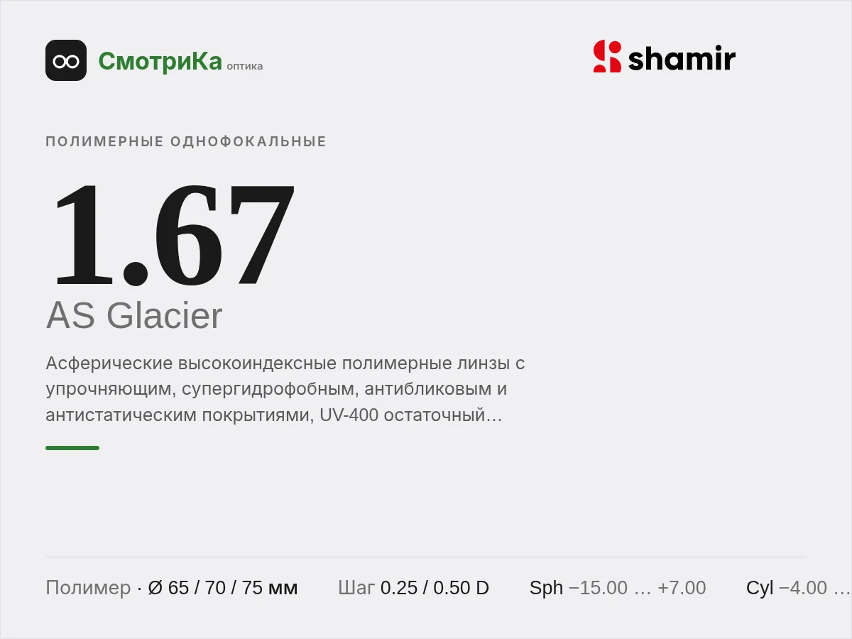 Shamir Altolite 1.67 AS Glacier — нейтральная заглушка