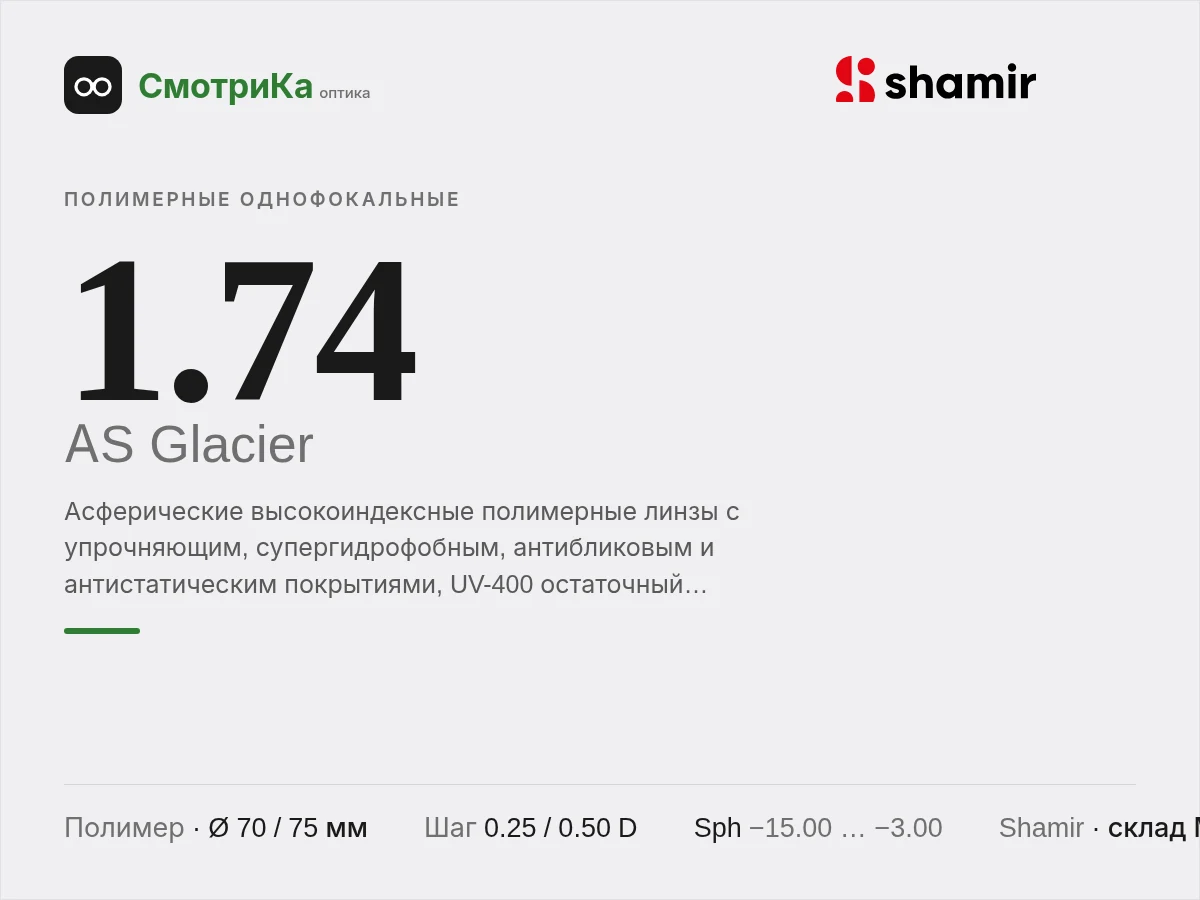 Shamir Altolite 1.74 AS Glacier — нейтральная заглушка