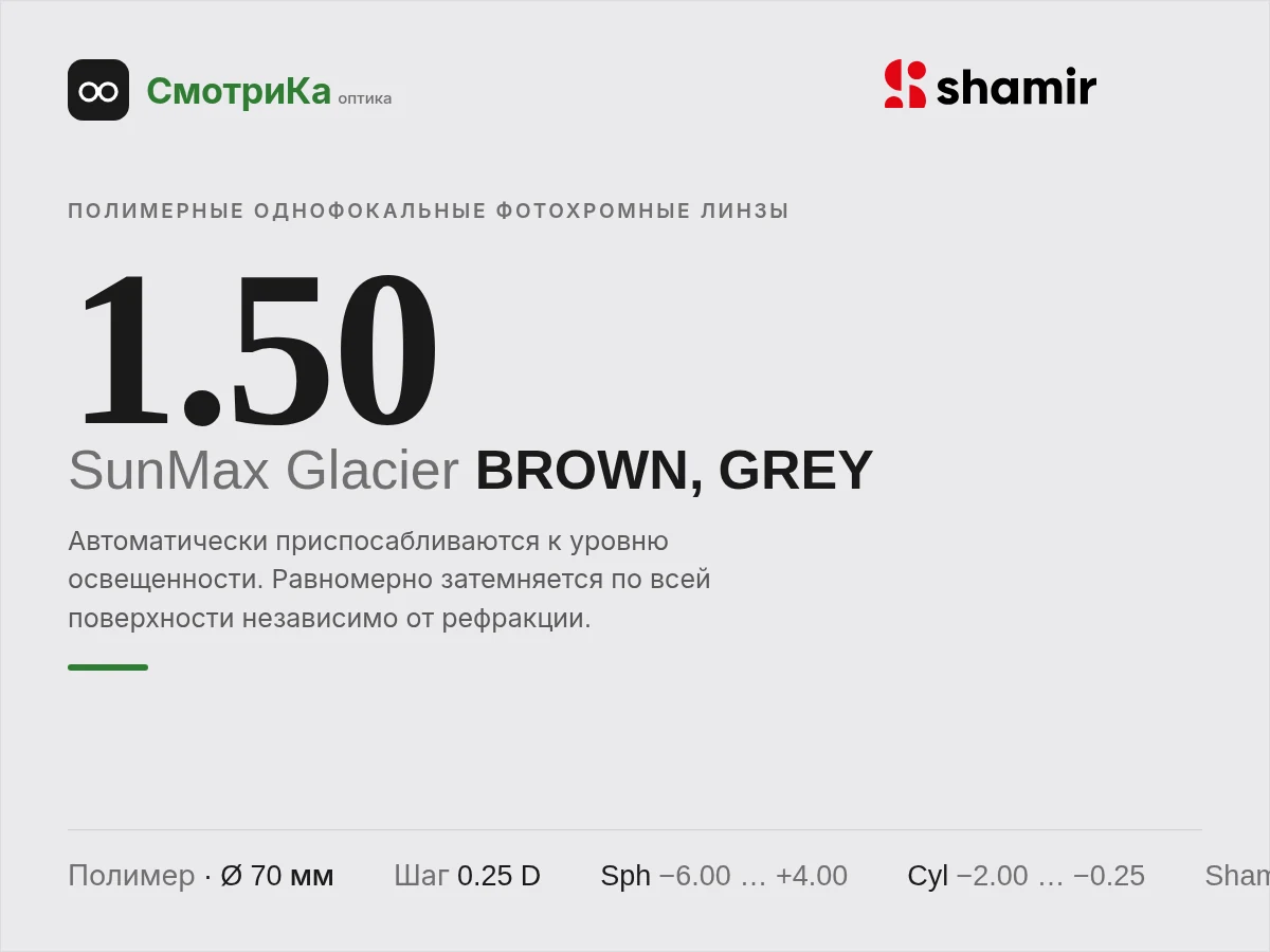 Shamir Crossover 1.50 SunMax Glacier (BROWN, GREY) — нейтральная заглушка