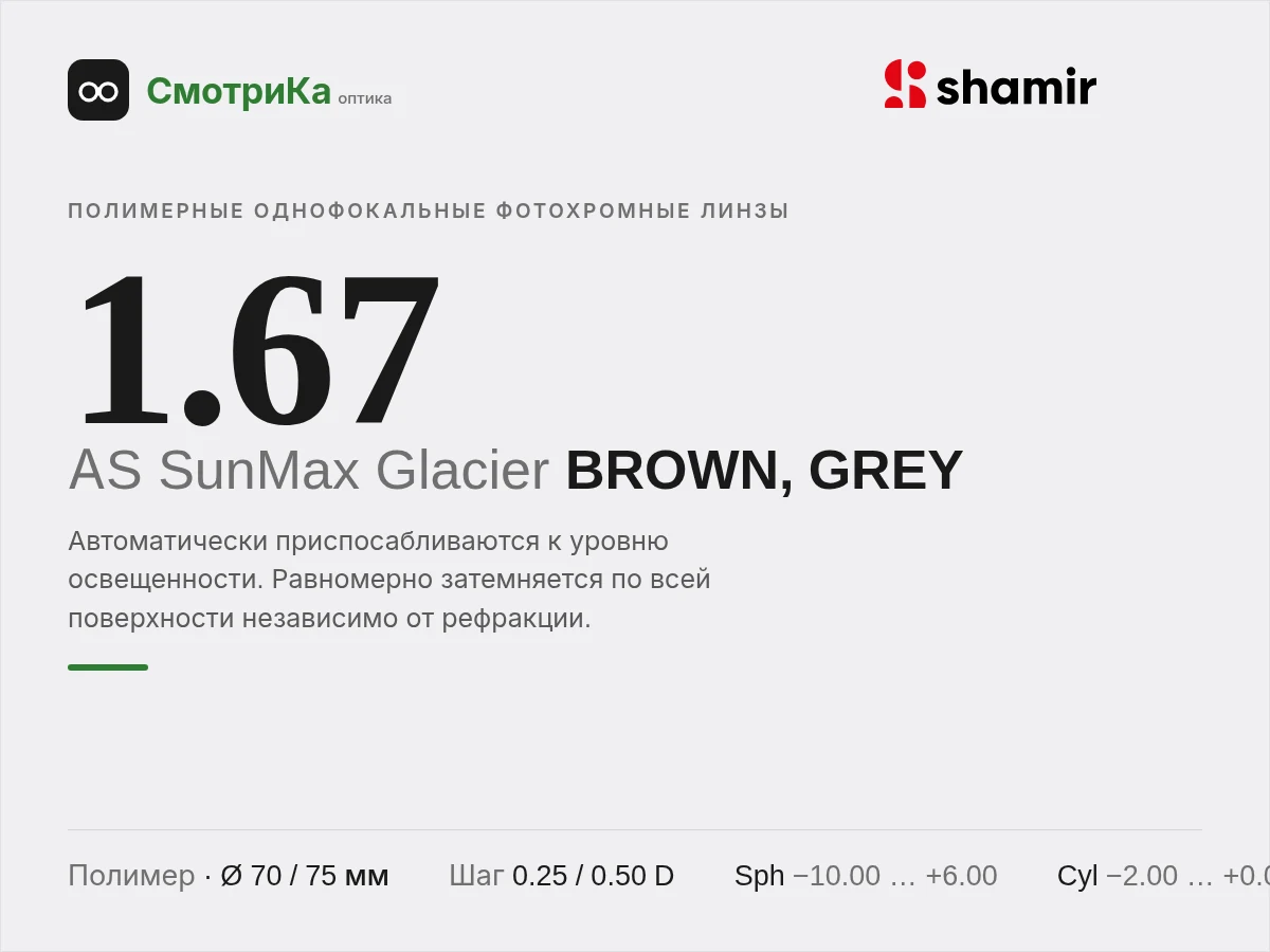 Shamir Crossover 1.67 AS SunMax Glacier (BROWN, GREY) — нейтральная заглушка